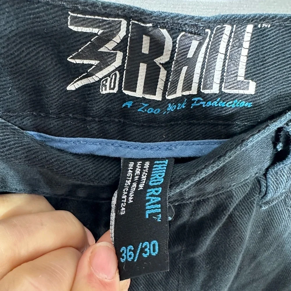 Third Rail Zoo York Mens Black Denim Jeans‎ Straight Leg Skate Streetwear 36x30